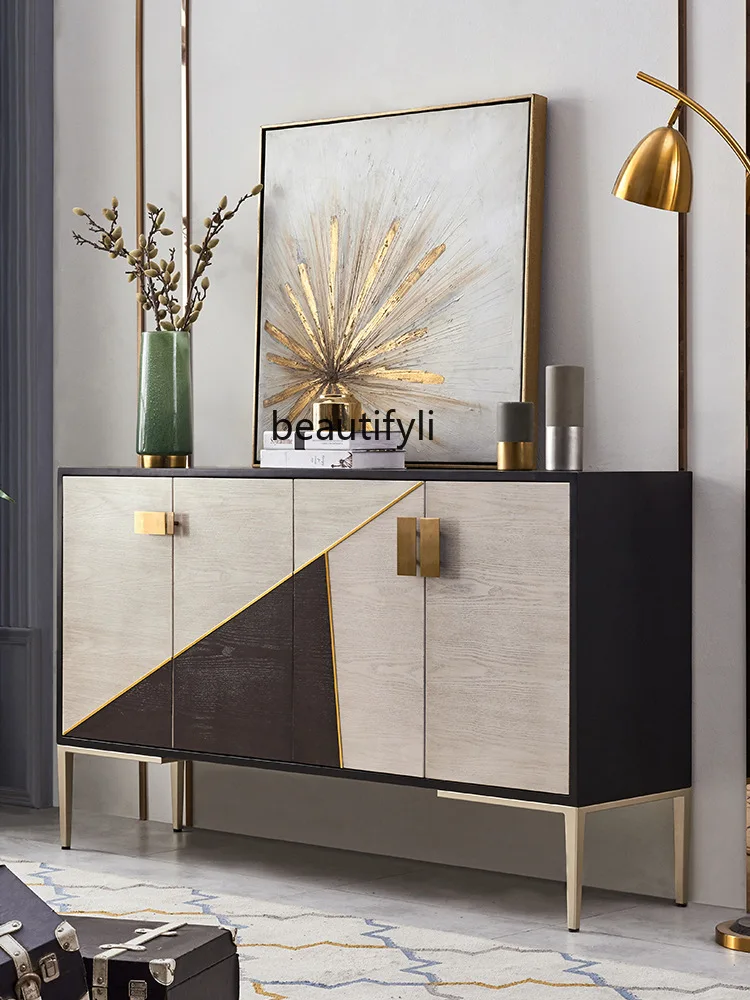 

Light Luxury Four-Door Shoe Cabinet Entryway Console Sideboard Living Room Partition Storage Organizer