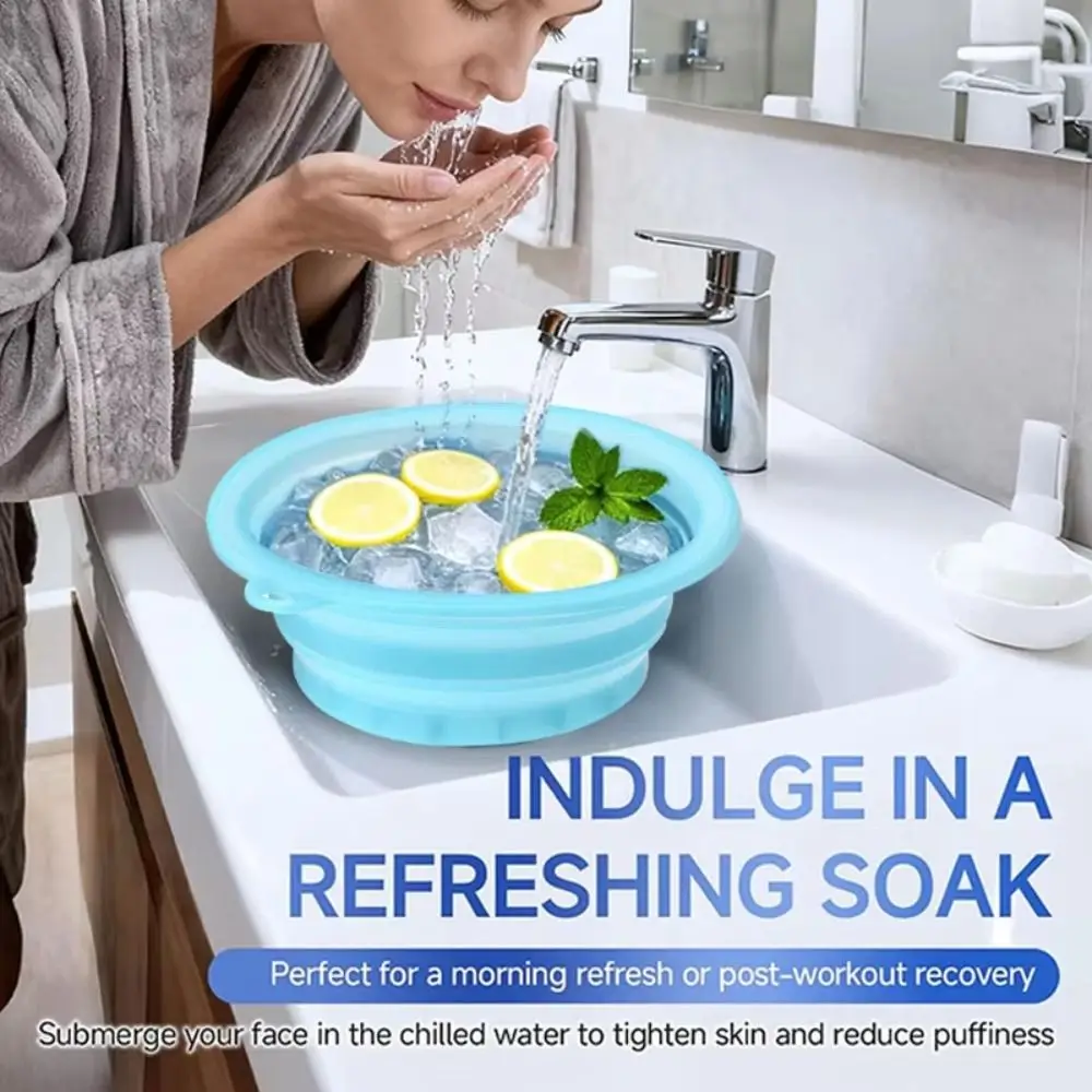 Silicone Ice Bath Washbasin Relief Stress Improved Blood Circulation Ice Bath Tub Bucket Foldable Ice Washbowl for Women Girls