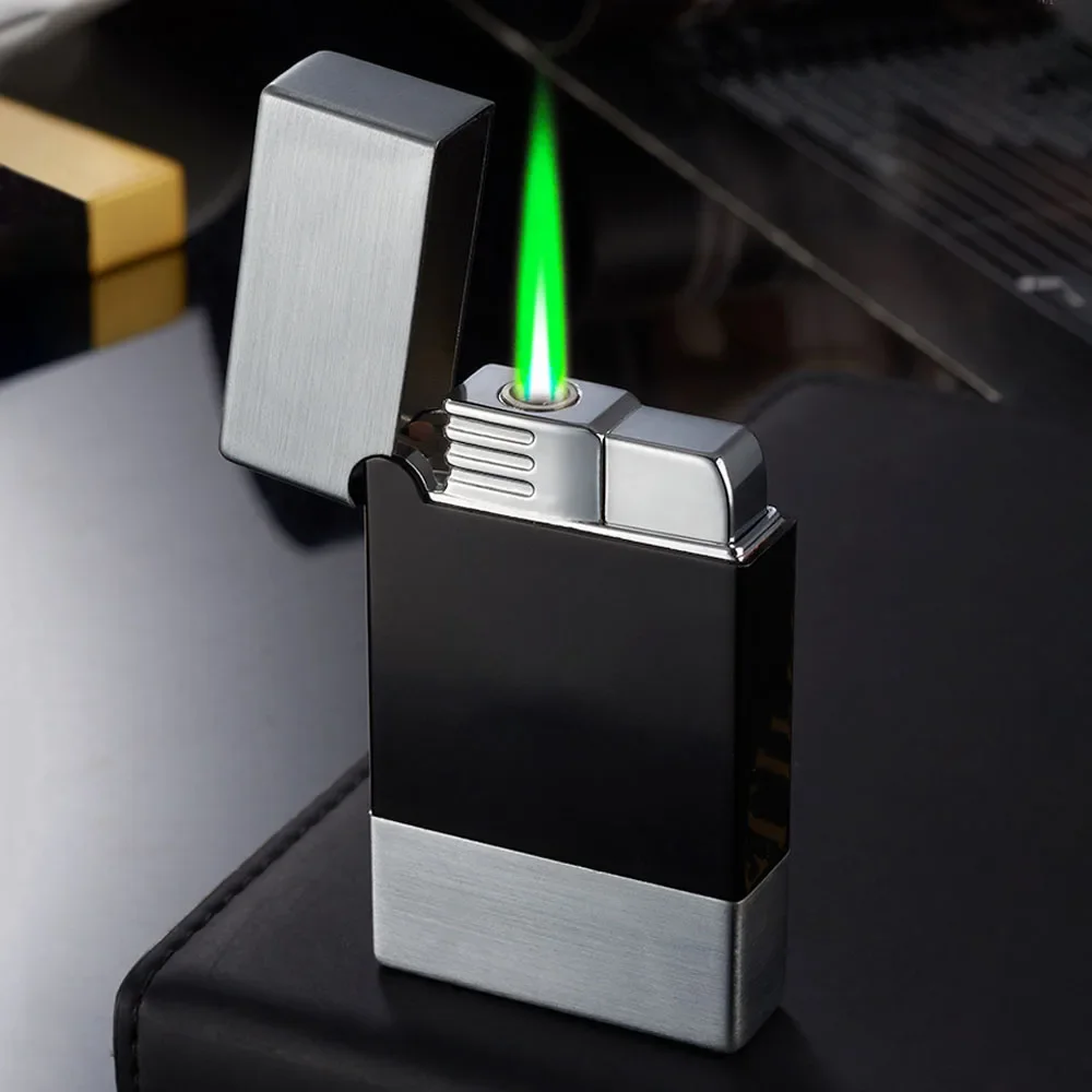 المعادن مشرق الصوت الشعلة أخف توربو إعادة الملء غاز البوتان النفاثة أنبوب الدخان ولاعة السجائر يندبروف مفتوحة النار السيجار الشاعل