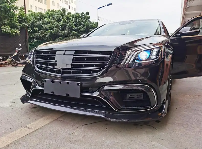 

Product Customization High Quality Carbon Fiber Front Splitter Lip Spoiler forMercedesBenz W222 S63 S65 AMG 2018-20 Carbon Black