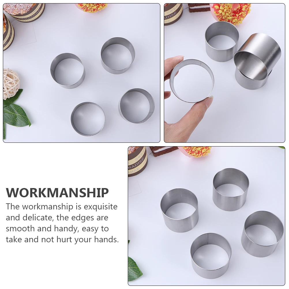 

4 Pcs Cake Mold Mousse Circle Round Pans Cheese High Quality Stainless Steel Child Dessert