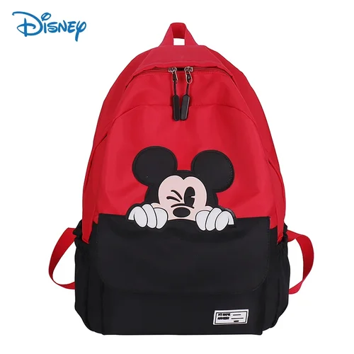 Disney-mochila de Anime de Mickey Mouse para mujer, morral de viaje de dibujos animados, mochila de gran capacidad, impermeable, juvenil, estudiante