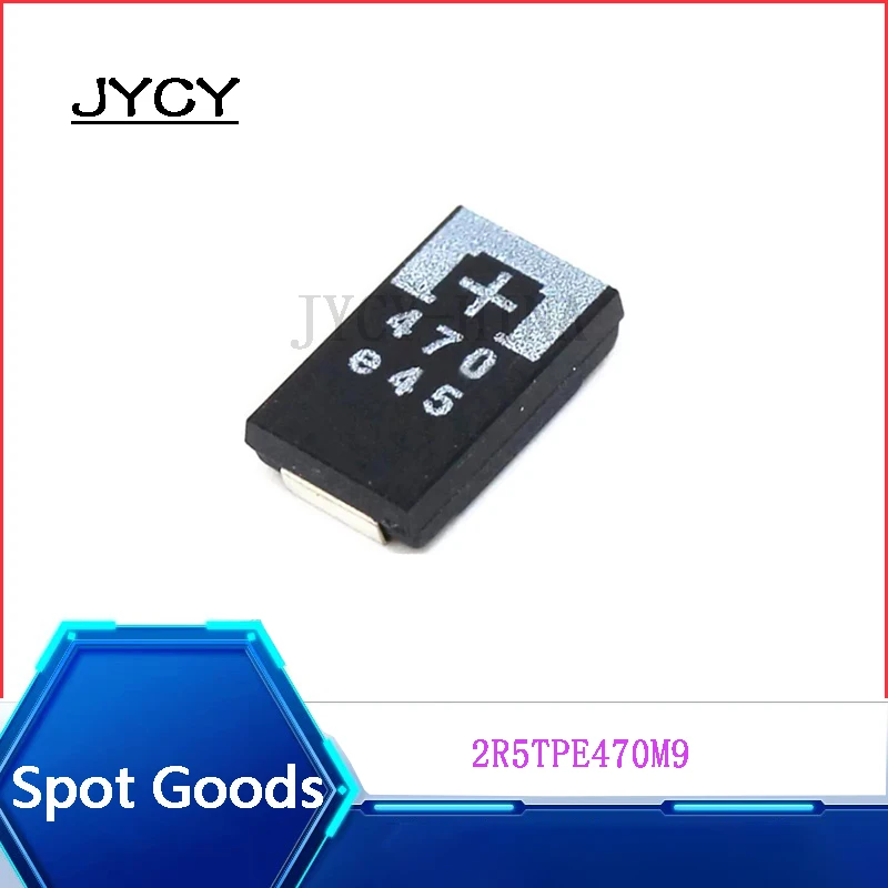 5PCS 2R5TPE470M9  NEW  2.5V 470uF D-type thin chip 7343 polymer tantalum capacitor