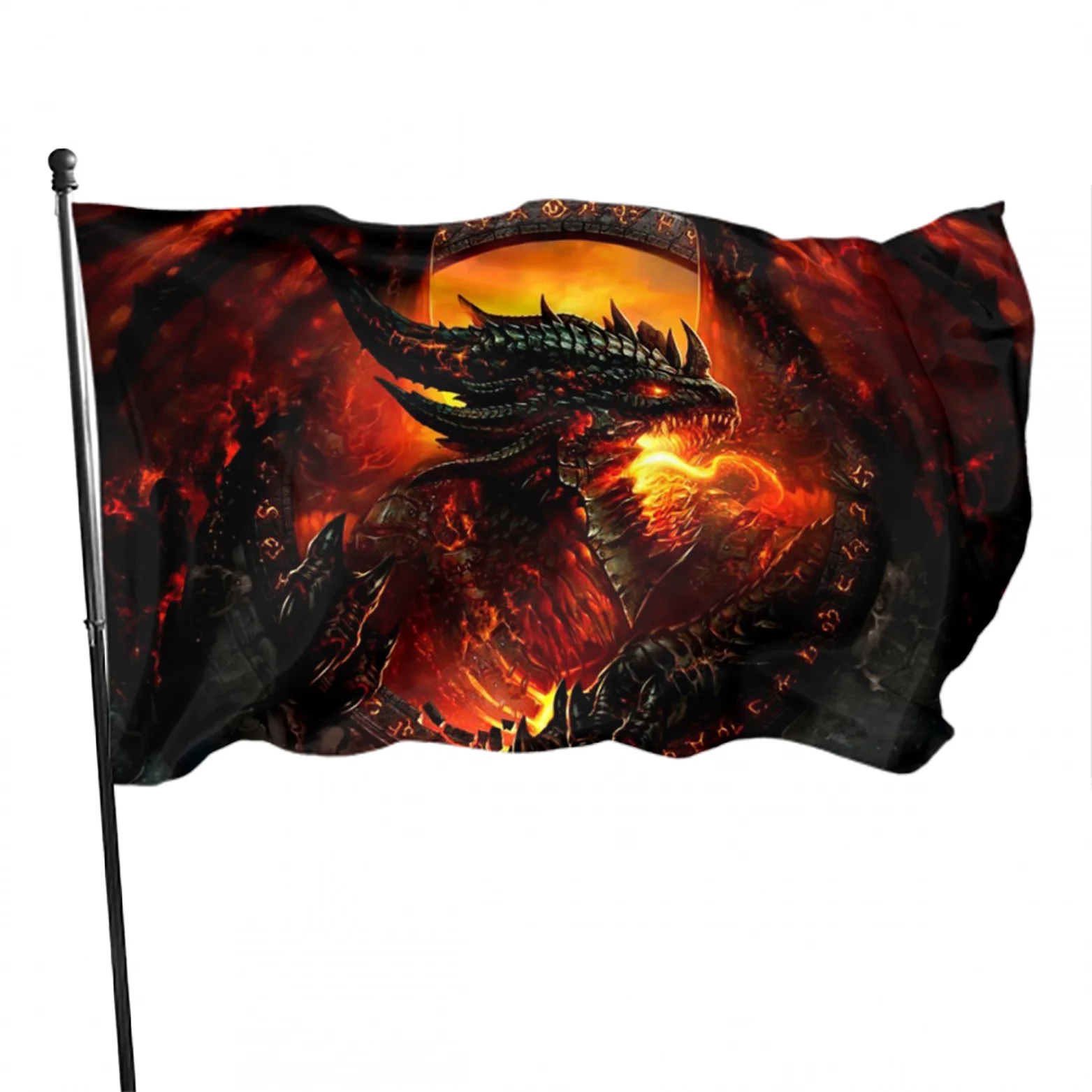 Dragon Silhouette Flag | Unique Design Print | Hiqh Quality Materials | Size - 3x5 Ft / 90x150 cm