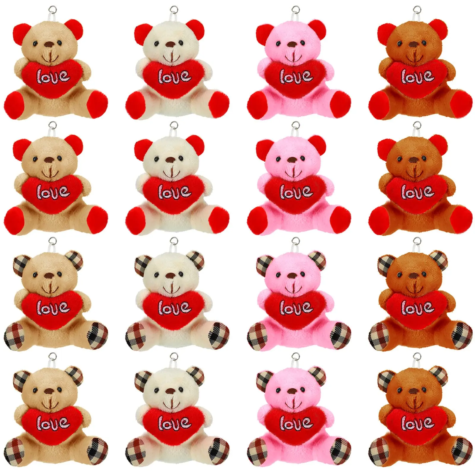 Valentines Stuffed Animal Bear Small Plush Cute Heart Bears Stuffed Bears Bulk for Valentine's  Wedding Birthday Party Favors