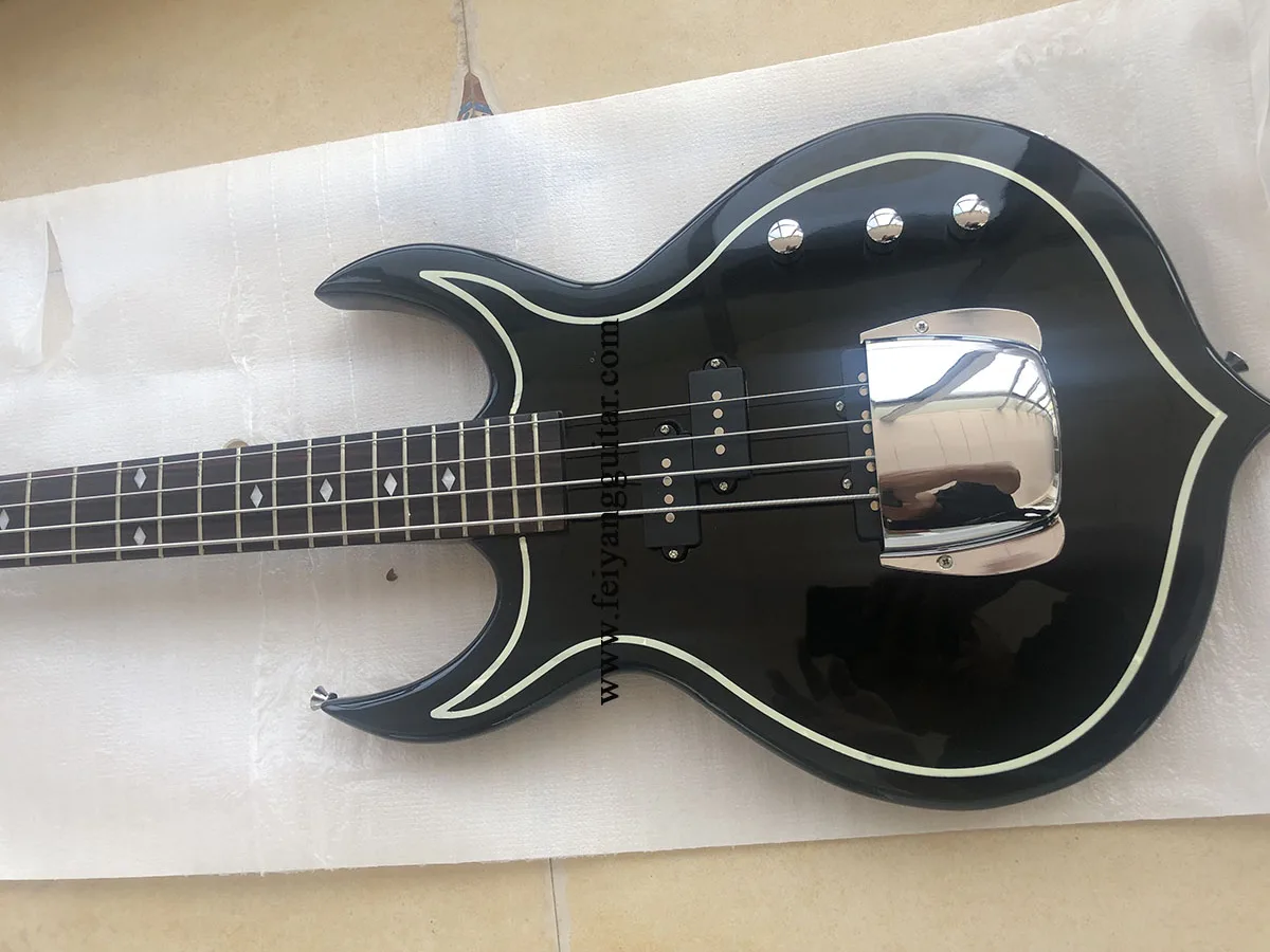 

Electric Bass Guitar,Shaped Axe, 4 String Bass,Rosewood Fingerboard, Chrome Hardware, High Quality Custom， Free Shipping