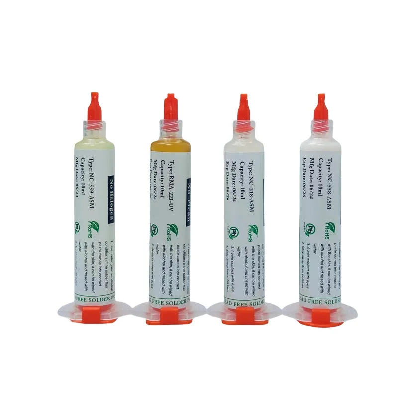 1PC 10CC Syringe Solder Paste NC-559-ASM 218 558 RMA-223-UV No Cleaning Welding Tools Welding Flux for Soldering Lead-Free