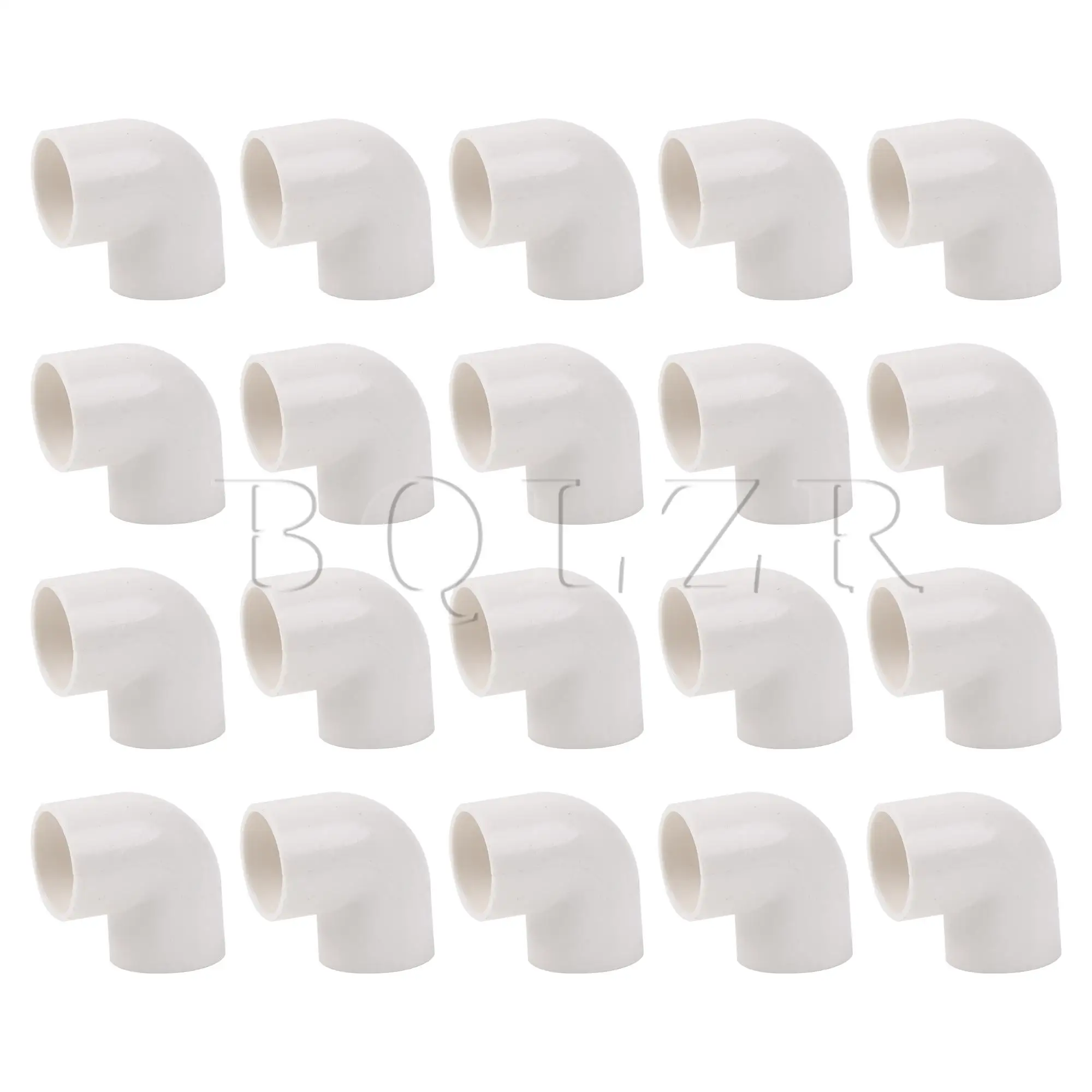 

BQLZR 20 Pcs White 90 Degree Elbow Pipe Fittings 3/4" for Storage Rack Desks