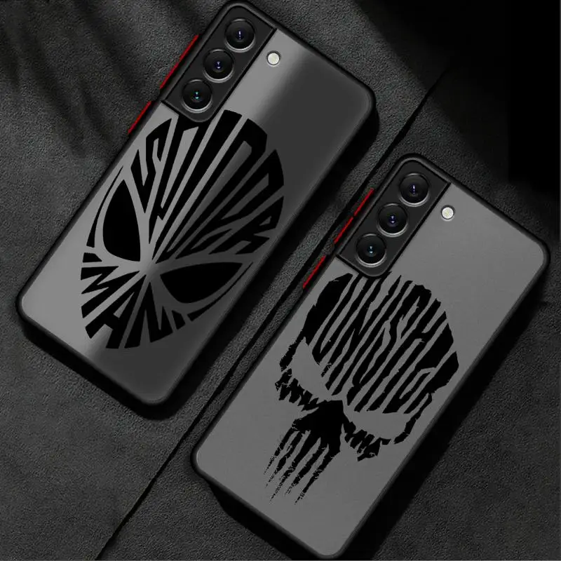 Marvel Punisher Spider-Man phone case for Samsung Galaxy S22 S24 ultra fe S10 20 S21 S23plus 10 Los casos matte frosted fundas