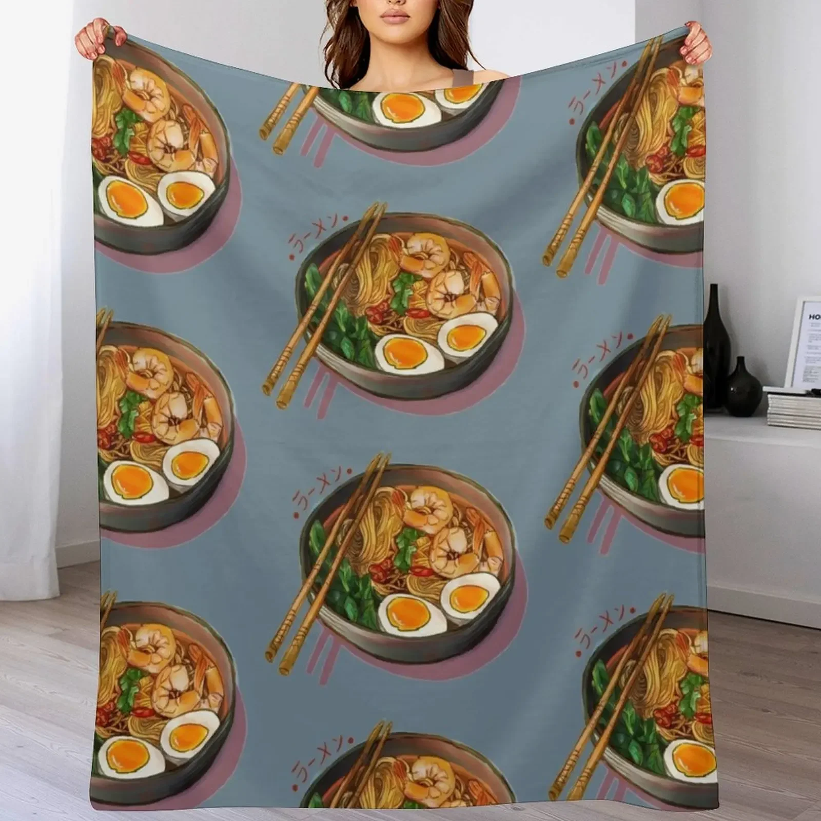 

Japanses Ramen Noodles Bowl Throw Blanket Plaid Summer Beddings For Decorative Sofa Designers Blankets