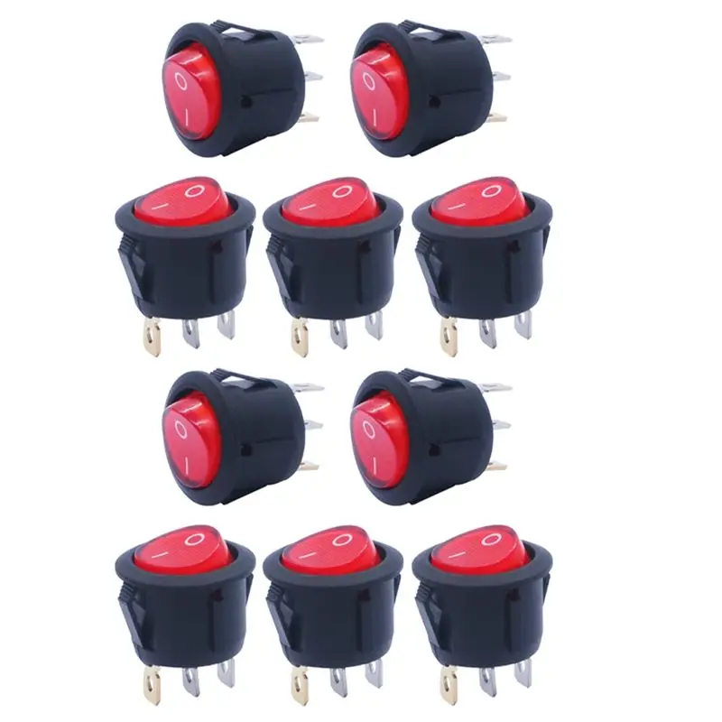 

Выключатель AA81-KCD1-105, тумблер, круговой, 10 шт., 3-контактный, 2-позиционный, с подсветкой, для различных применений