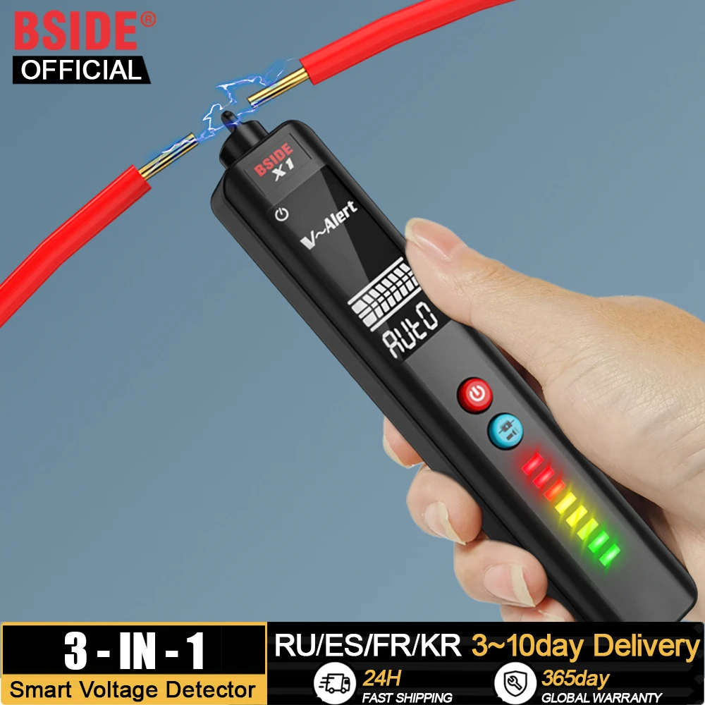 Bside Non-Contact Spanningsdetector Tester Indicator Slimme Digitale Multimeter Elektrische Test Pen Ncv Elektroscoop Elektrisch Gereedschap