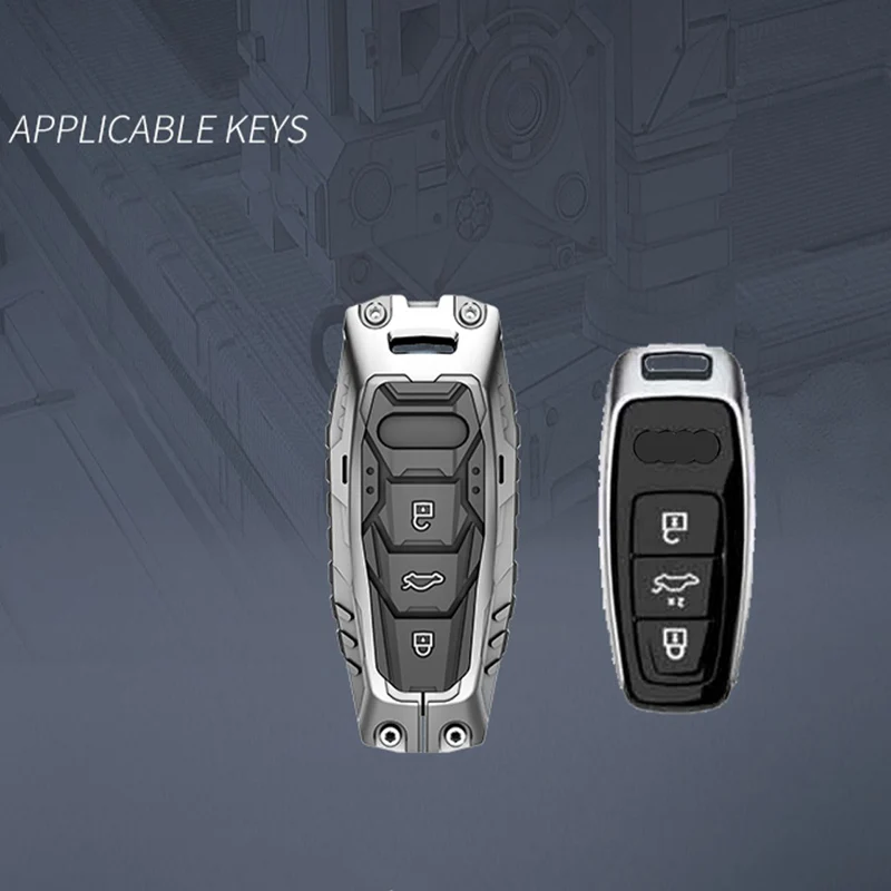 Zinc Alloy Car Remote Key Case Cover for Audi A3 A4 B9 A6 A7 4K A8 E-tron Q5 Q8 C8 D5 SQ8 Key Protection Bag Accessories
