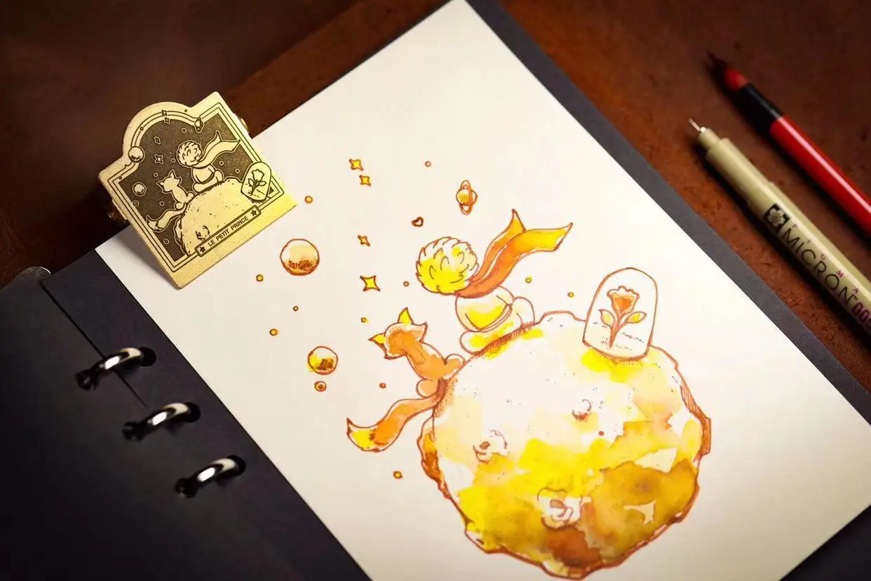 Vintage Fox Planet TN Brass Paper Clips Journal Notebook Decoration Cute Shot Props Planner Stationary Reciepts Binder Clips