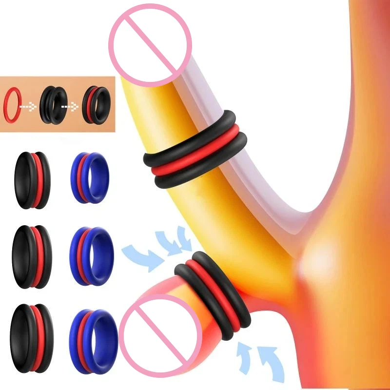 2 In 1 Penis Ring Ball Stretcher Scrotum Bondage Silicone Cock Ring Double Lock Sperm Ring Penis Cage Scrotal Stretcher Adults view 2