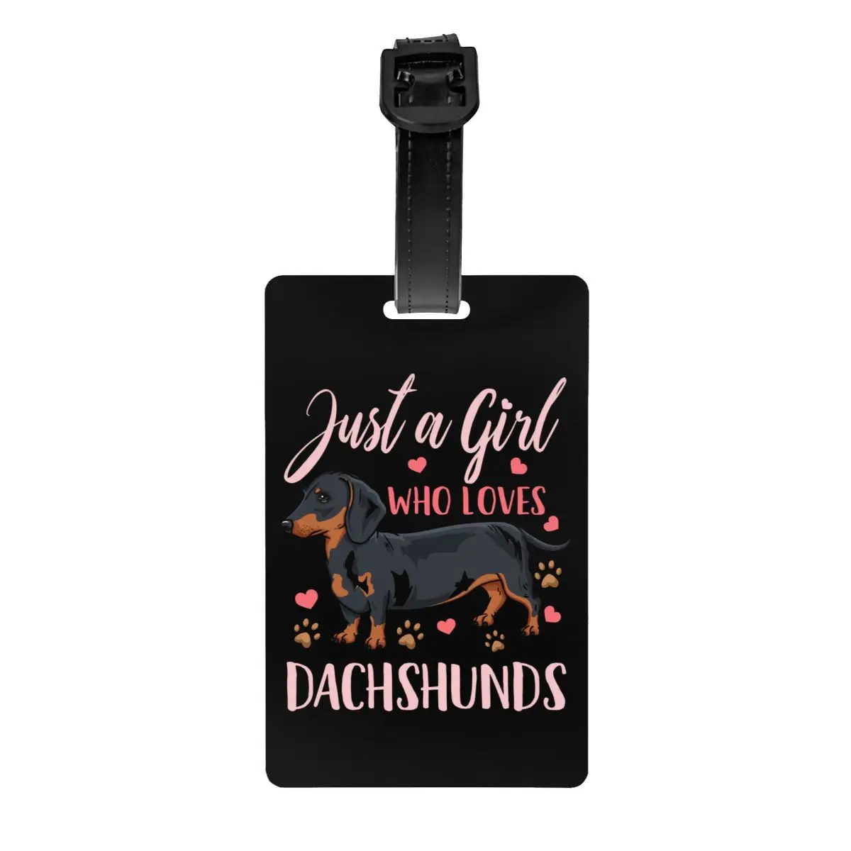 Custom Dachshunds Dog Luggage Tag Privacy Protection Badger Sausage Wiener Baggage Tags Travel Bag Labels Suitcase