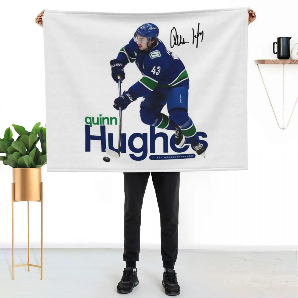 Quinn Hughes Throw Blanket Baby Plaid Polar For Baby Warm Vintage Blankets
