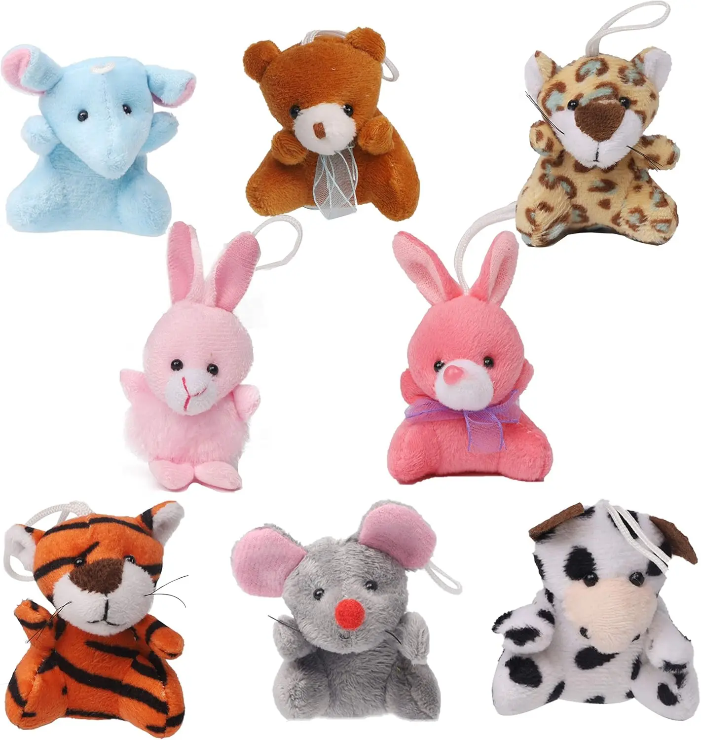 Set de 26 Mini Peluches de Animales, Lindos Llaveros de Peluche para Niños, Recuerdos de Fiesta, Rellenos de Huevos de Pascua, Premios de Carnaval