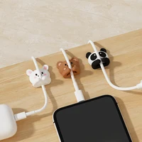 WORTHBUY Cute Desktop Cable Organizer Holder Winder Clips Desk Self-Adhesive Mobile Phone Data Cable Management Wire Cord Holder 5