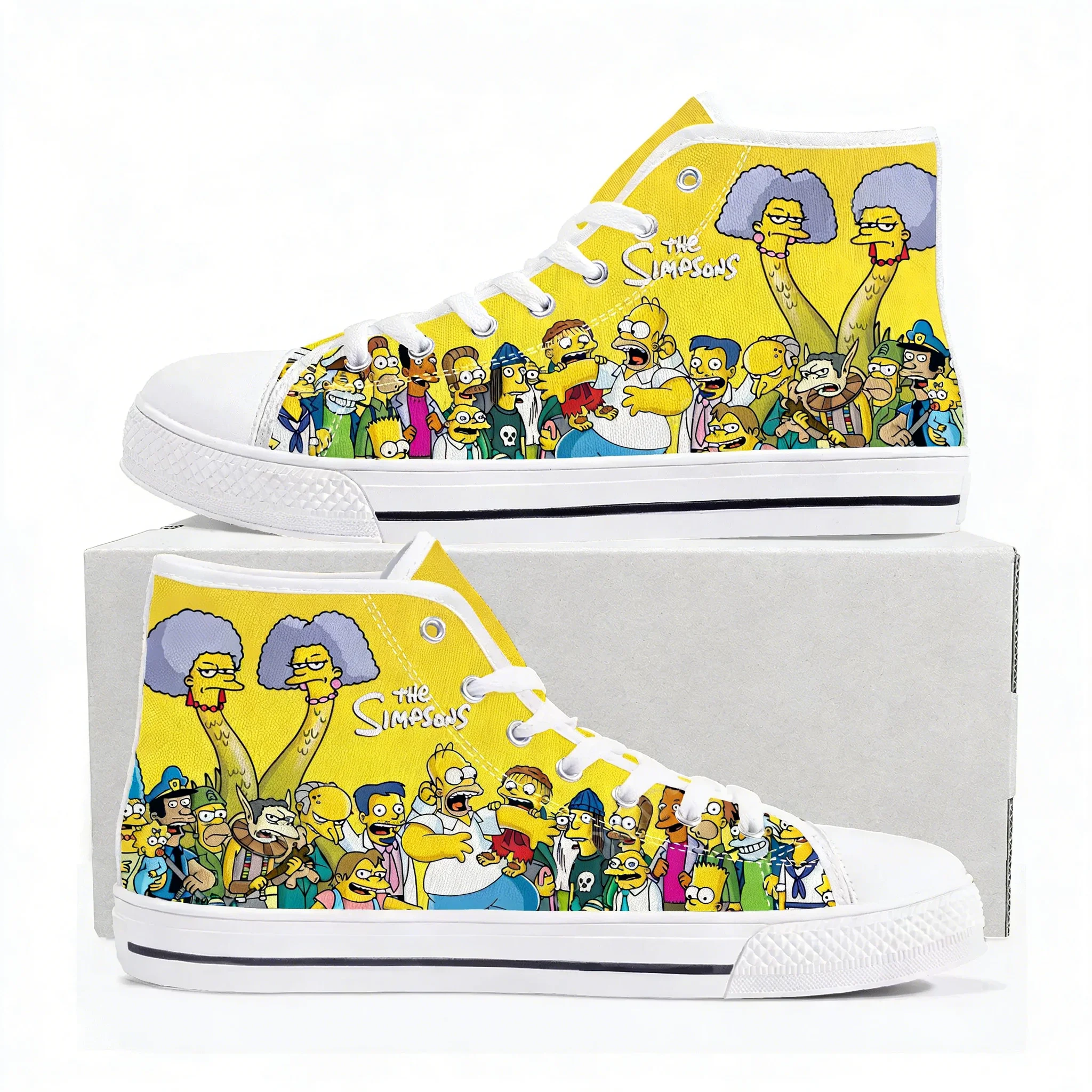 

Высокие кроссовки S-Simpsonss для мужчин, женщин и подростков, высококачественные кеды из канваса с 3D-принтом, повседневная обувь для пар, персонализированная обувь