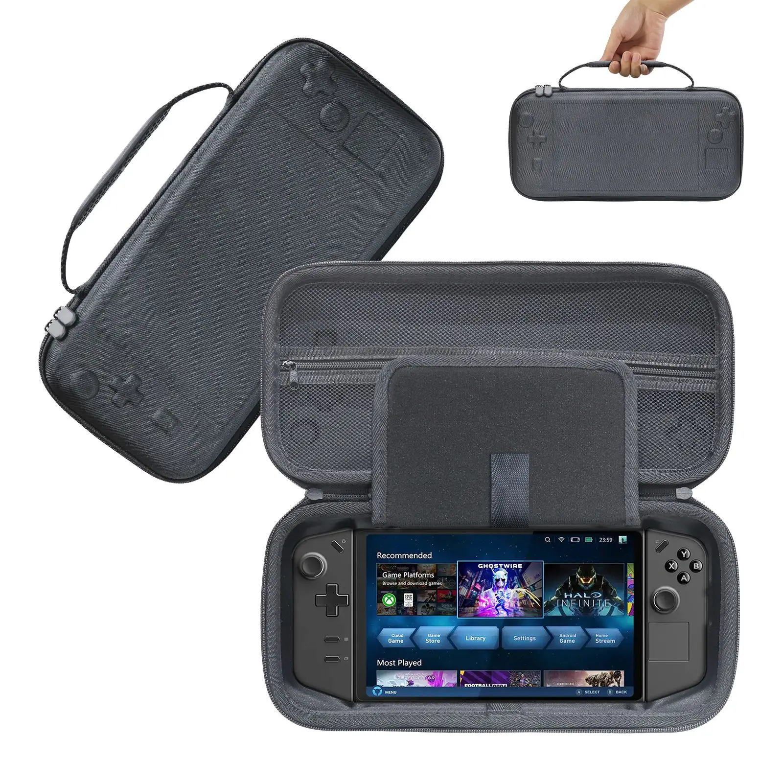 For Legion go game handheld zipper EVA storage bag anti-fall portable storage hard bag with laminated handbag