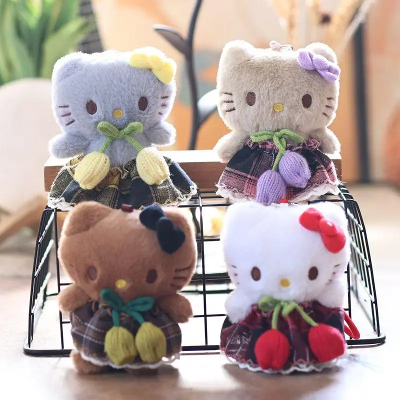 1Pcs Cartoon Sanrio Backpack Decoration Kawaii Hello Kitty Plush Doll Keychain Toy Bag Pendant Girls Gifts