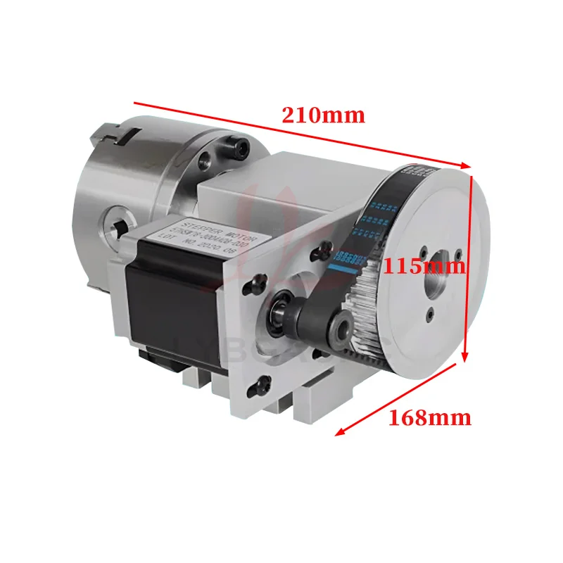 Rotary A-Axis K5M-6-100 CNC Indexing Head 3 Jaws 4 Jaws Chuck 100mm Speed Reduction Ratio 6:1 for CNC Milling Machine Use