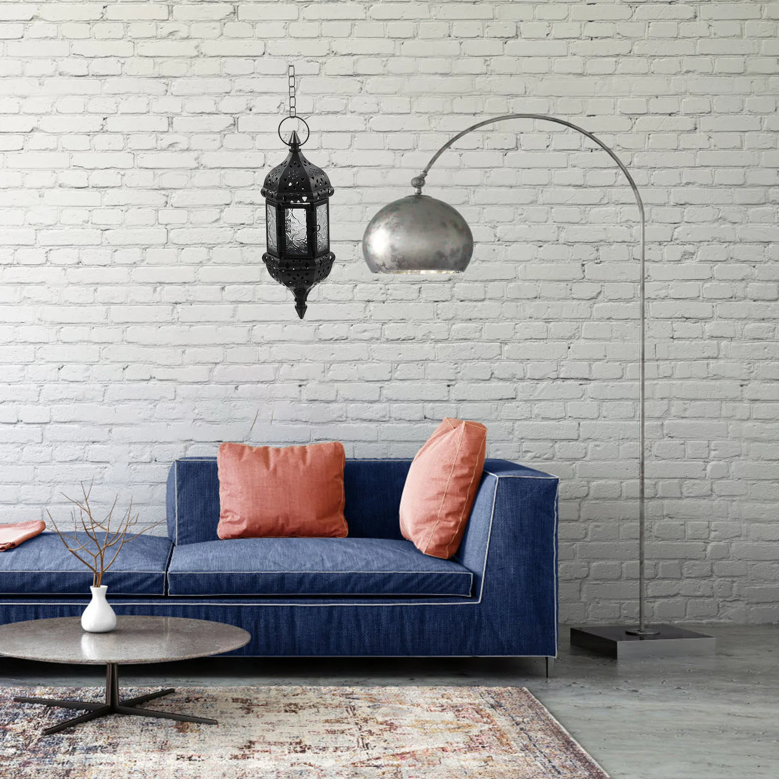 

Metal Hanging Holder Vintage Hollow Out Design Moroccan Lantern Decorative Stand for Home Party Moroccan Decor