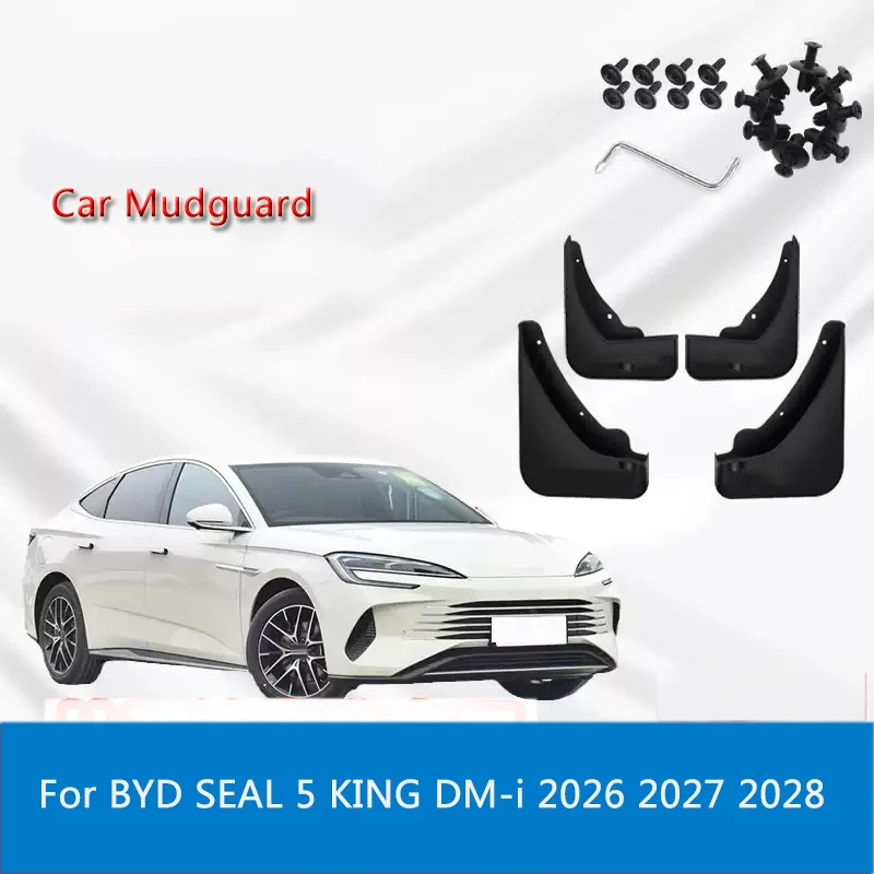 Car Fender Mud Flaps Protect For BYD SEAL 5 KING DM-i 2026-Present Auto Splash Guard Anti-dirt Wear-resistant Body Accessory