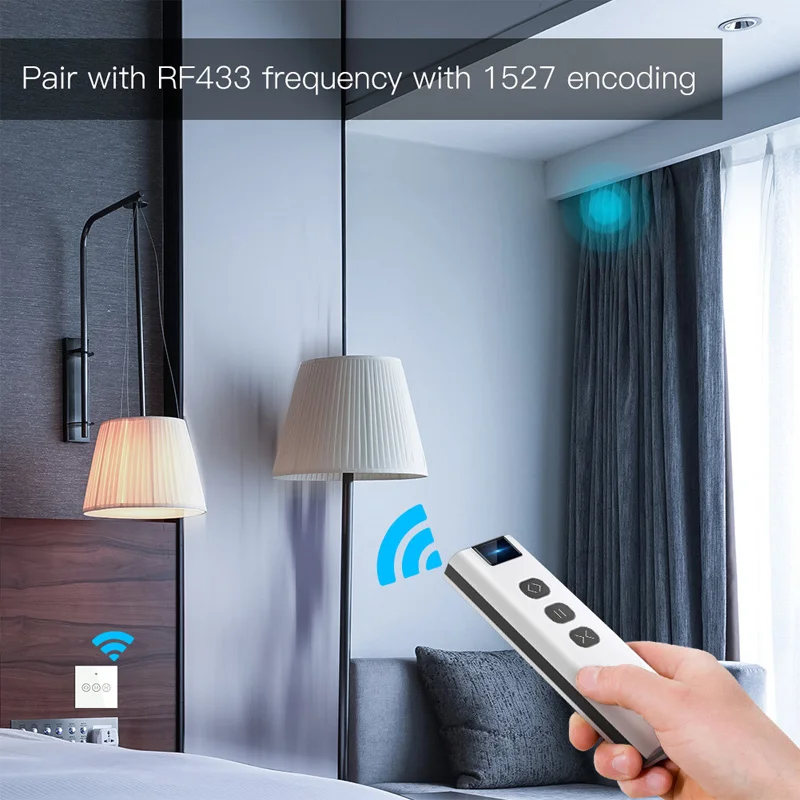 RF433 Remote Control Single Channel Is Equipped with Intelligent On-off Device and Curtain Dimming Fan Switch