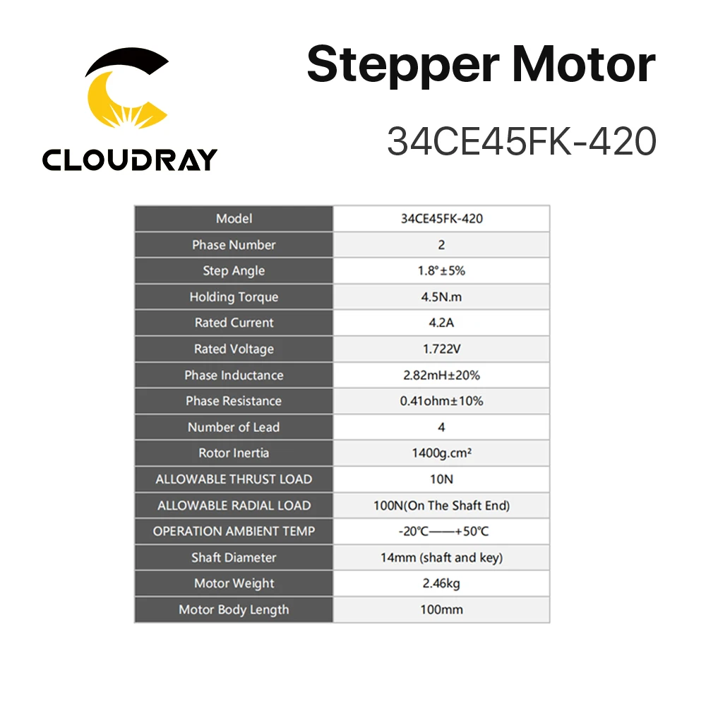 Imagem -03 - Cloudray Nema 34 Kit de Motorista de Motor Deslizante de Loop Fechado com Codificador 4.5n. m 4.2a Mais Vac Vdc Cle34 para Máquina de Corte de Impressora 3d