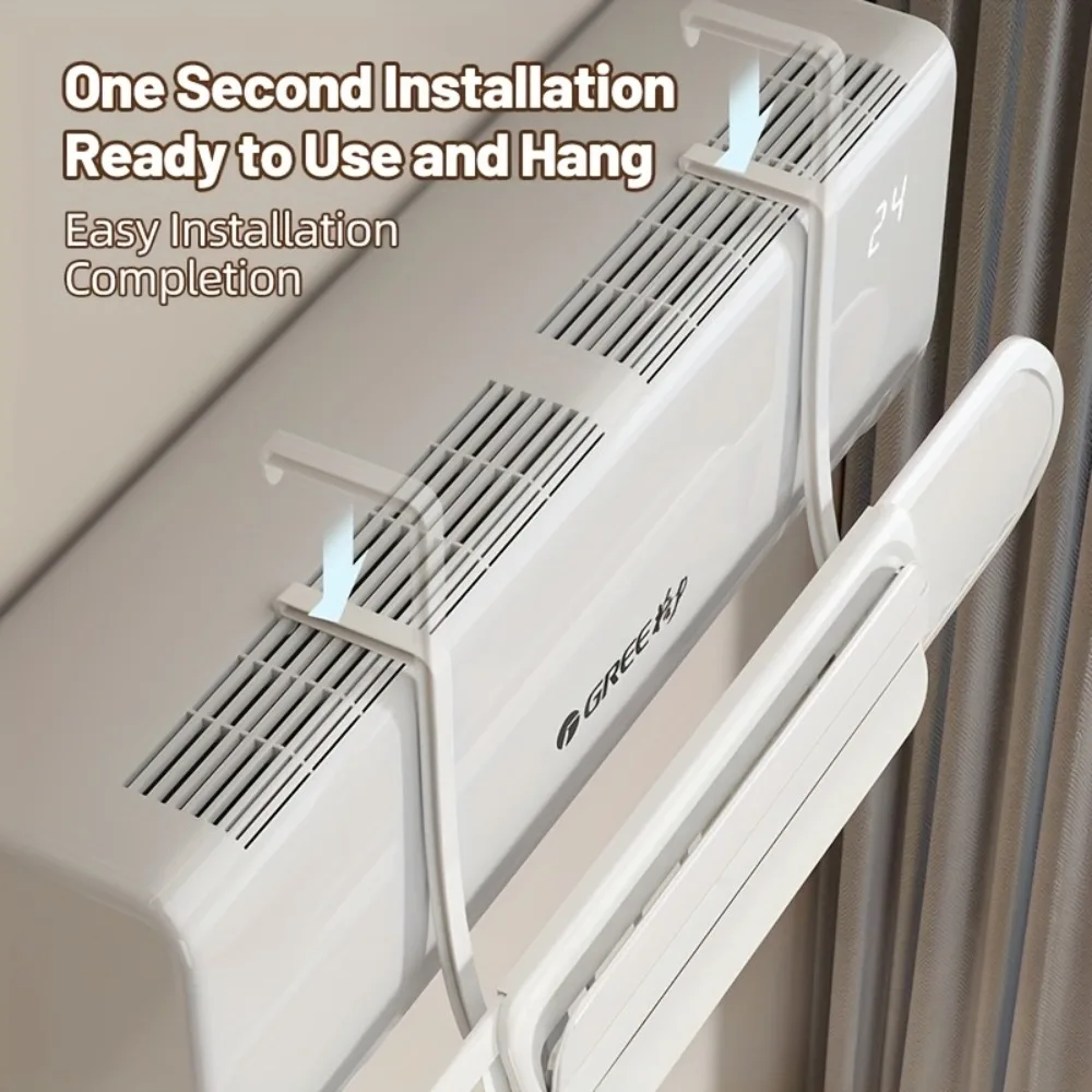 Adjustable Air Deflector Direct Blow Wind Guide with Retractable Length Home Wall Mounted Air Conditioner Baffle Easy Install
