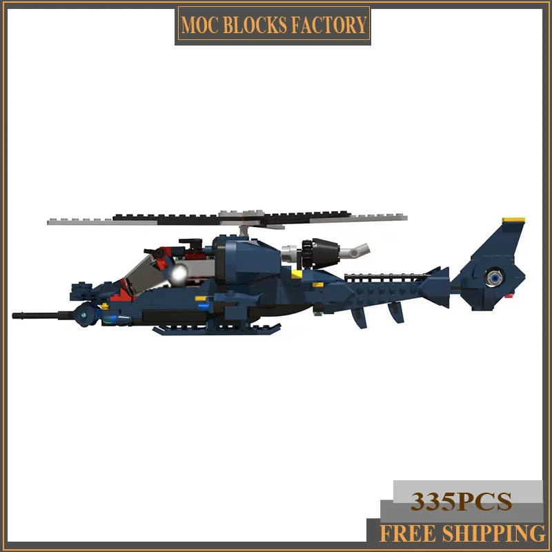 

Модель вертолета Blue Thunder Moc, строительный блок, знаменитая военная серия, технологические кирпичи, сделай сам, сборка, самолет, игрушки, подарки