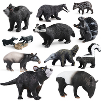 Oenux Forest Wild Animals Badger Brock Tapirus indicus Beaver Anteater Action Figures Model PVC Collection Education Kid Toy