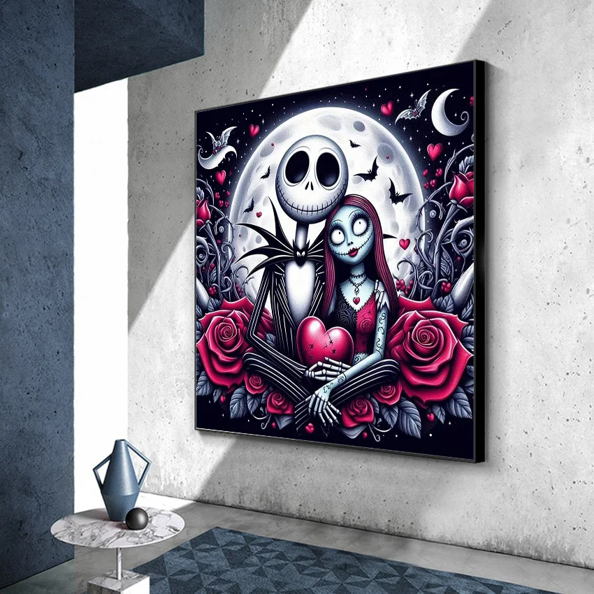 Christmas Eve Horror 5D Diamond Painting Pumpkin King Jack Diamond Embroidery Diamond Mosaic Art Picture DIY Christmas Decor