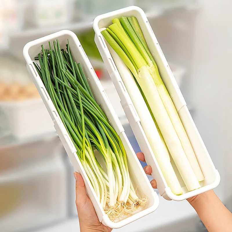 

Expandable Refrigerator Plastic Storage Box With Partition Fruit Vegetable Storage Container Egg Box Kitchen Organizer