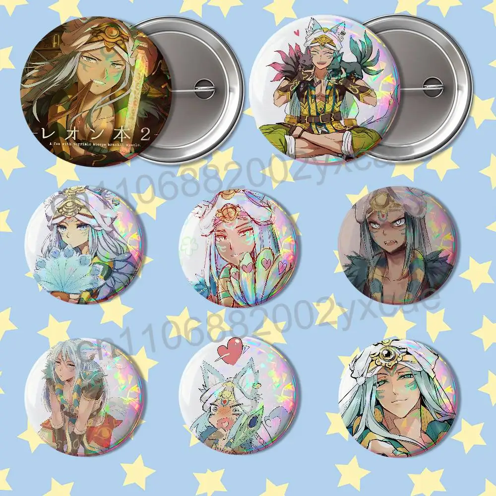 RF4 Leon Rune Factory  Badge on Backpack Clothes decoration Tinplate Round Brooch Funny Custom Gifts for Friend