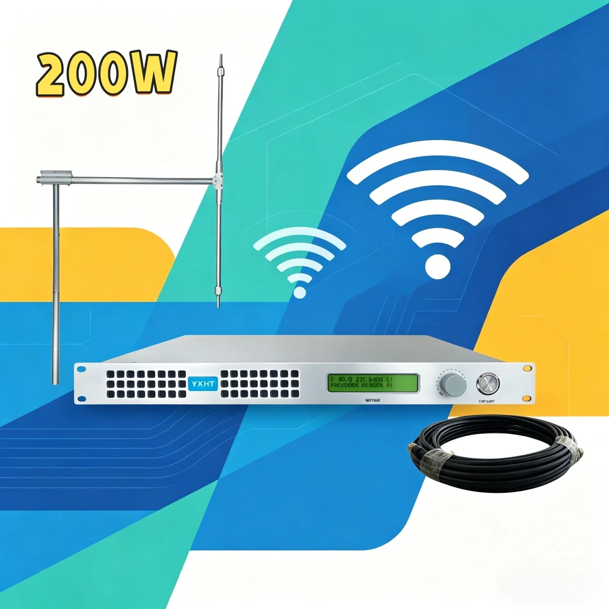 

YXHT-1, 200W FM Transmitter Set Antenna & Cable, Radio Campus Relay, PLL FM High Stability Export