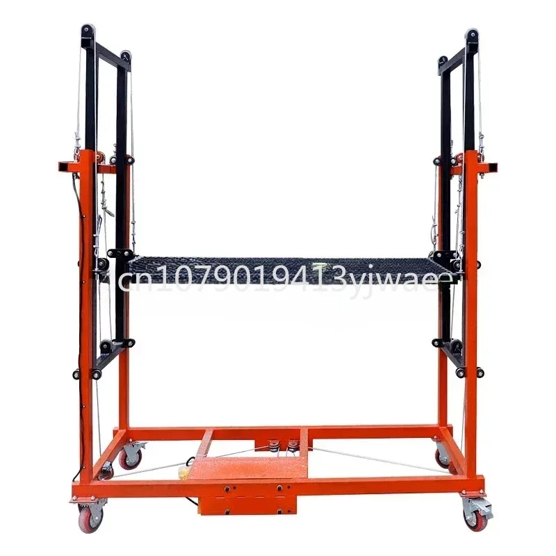 Mobile Remote Control Indoor Construction Site Decoration Shelf New Lift Pla Electric Lifting Scaffolding 1.5M Automatic Folding