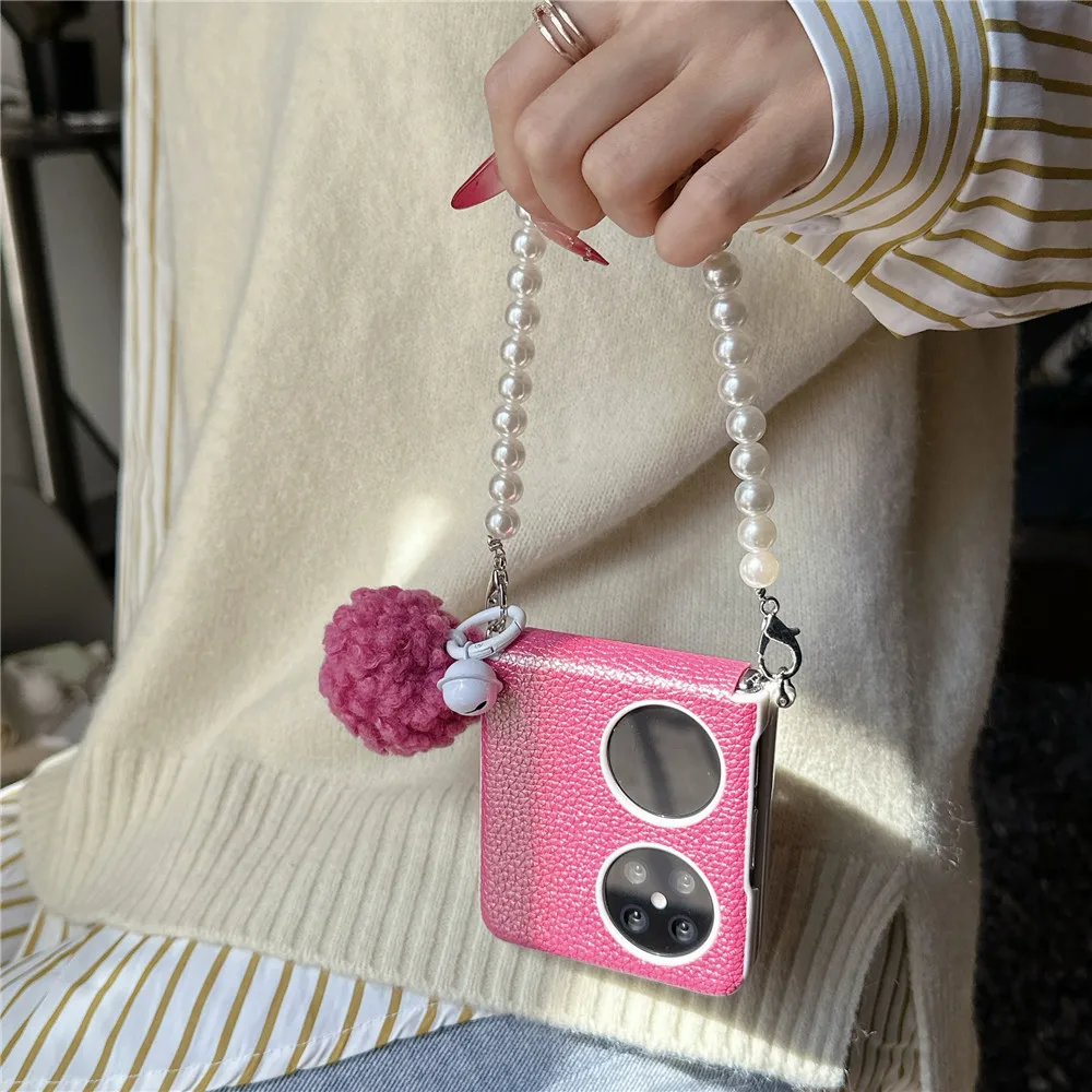 Korean Hairball Laser Hinge Case For Xiaomi Mix Flip Case Huawei Pocket2 P50Pocket S OPPO Find N3Fllip VIVO X Flip Magic V Flip