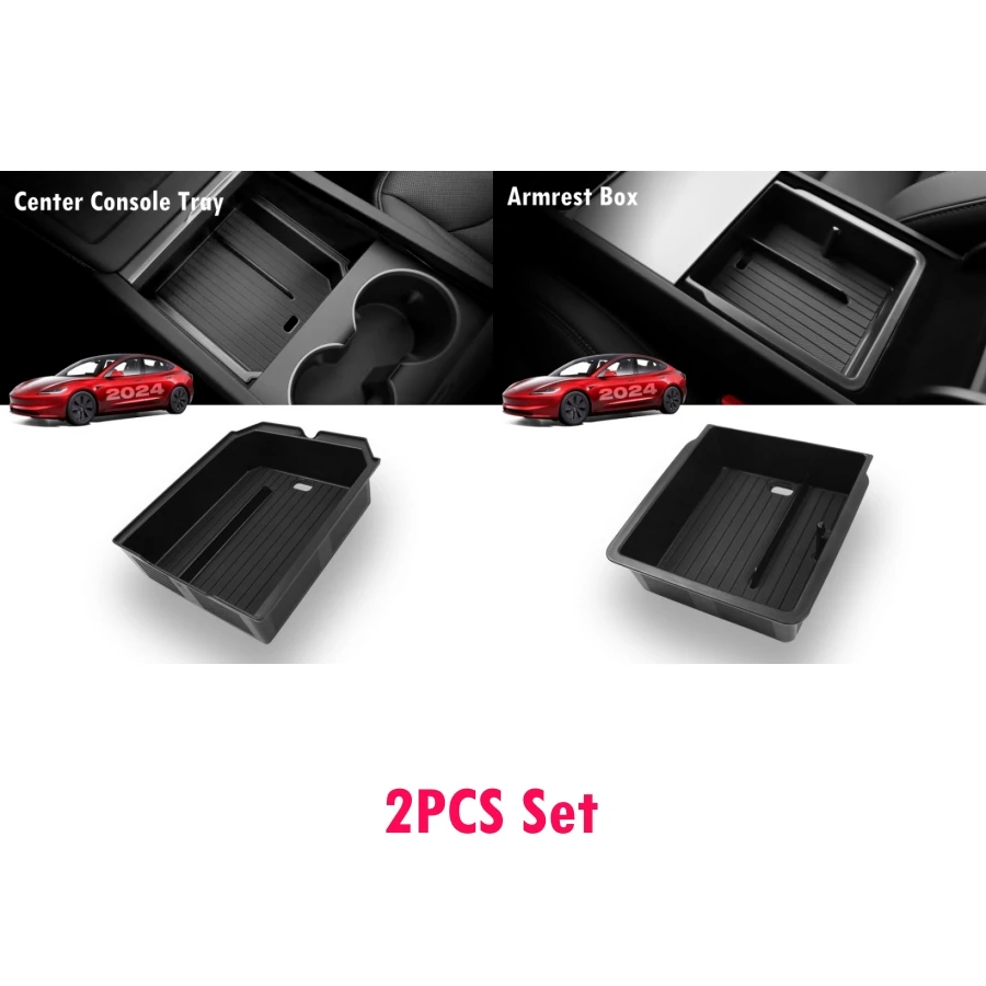 テスラ モデルY ジュニパー 2025 2PCS センターコンソール オーガナイザー