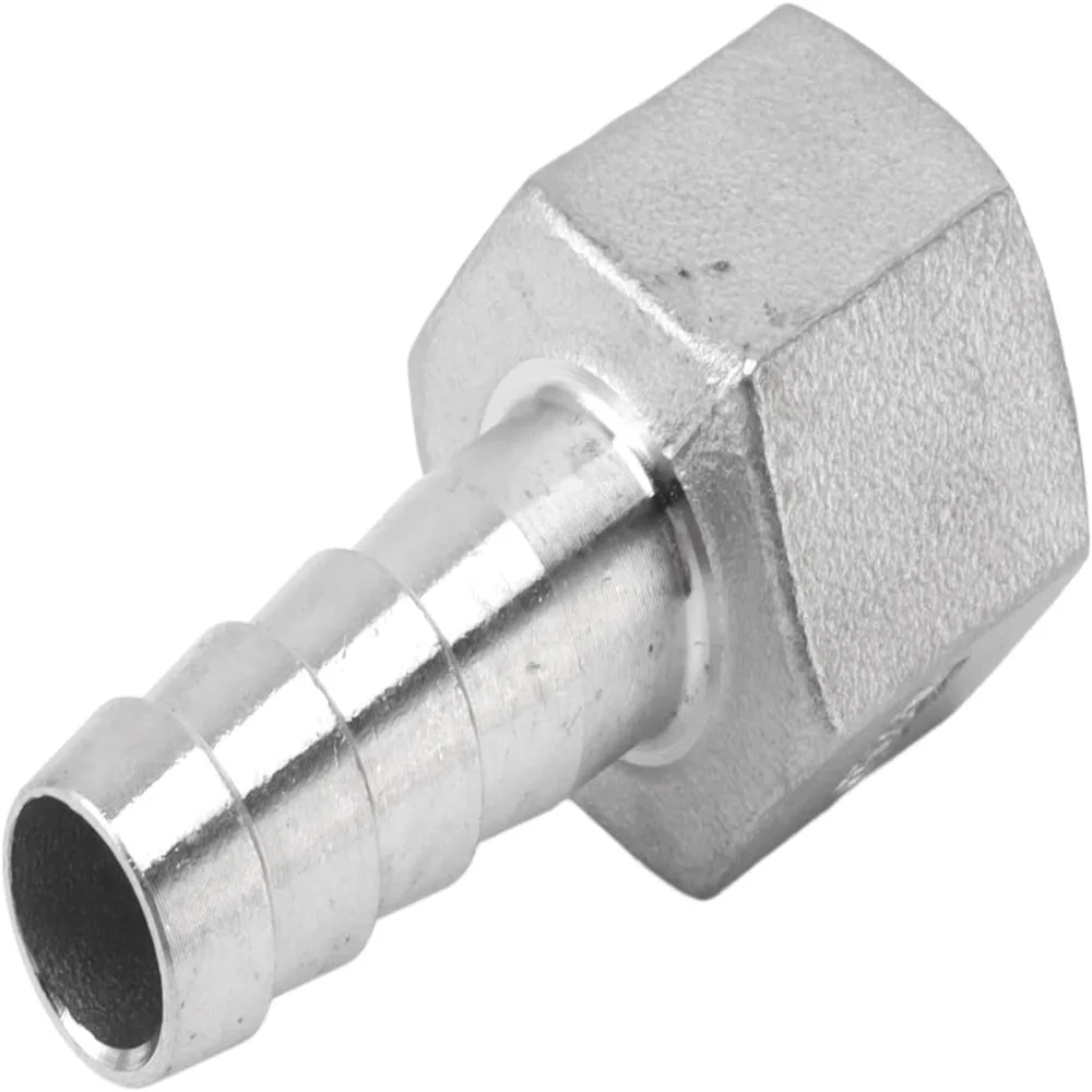 4pcs 13mm 1/2in Hose Barb Connector Hexagonal Silver Pipe Fitting Coupler Stainless Steel NPT Threaded Adapter Home Brew Fitting