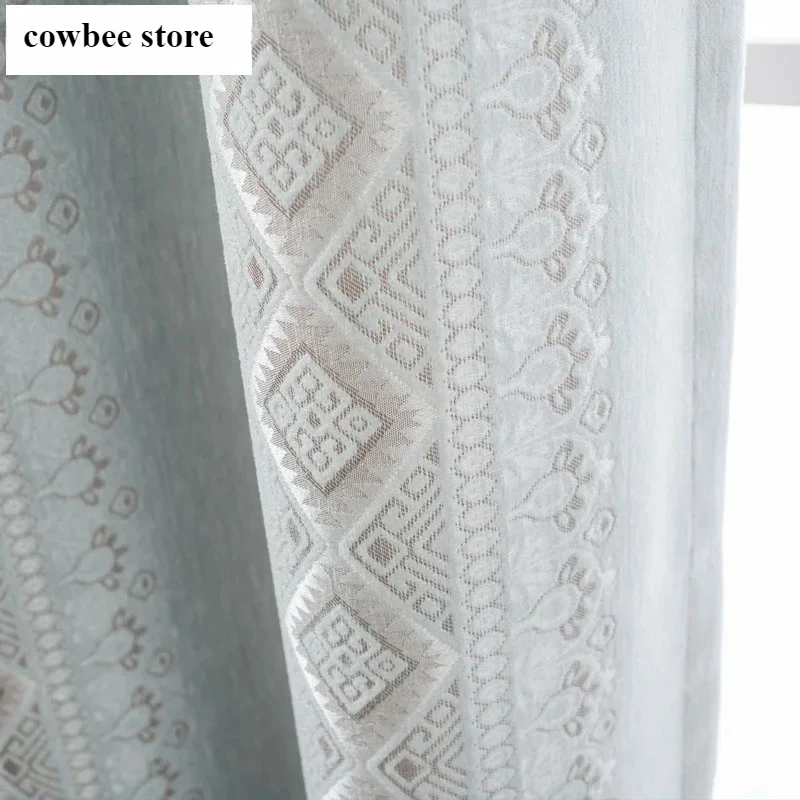 American Chenille Luxury Curtain for Living Room Bedroom Light Strip Tulle French Window Decor 1pc Custom Size Texture Blackout