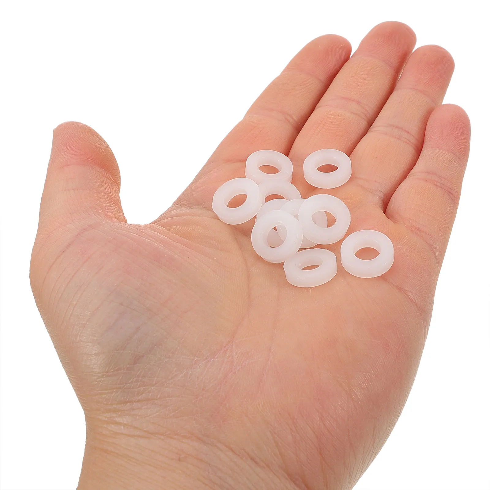 

100pcs White Washers for Drum Set Snare Small Plastic Nonslip Pads Parts Accessories Percussion Instruments Resonance