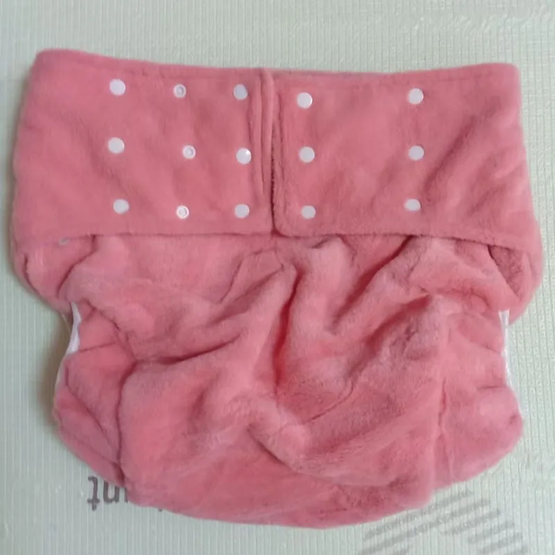 Rabbit Mink Velvet ABDL Adult Baby Diaper Briefs Soft Fluffy Warm Adjustable Snap Button Briefs Nappies Training Pants Reusable