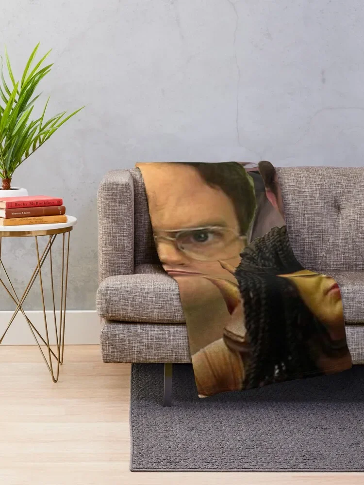 Dwight K. Schrute Throw Blanket Nap Cute Plaid Personalized Gift Blankets