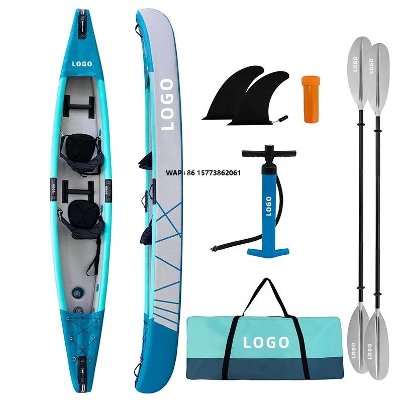 Drop Stitch Kayak Inflatable Canoe 2 Person 3 Person Tandem Sit on Sport Fishing Inflatable Kayak for Sale