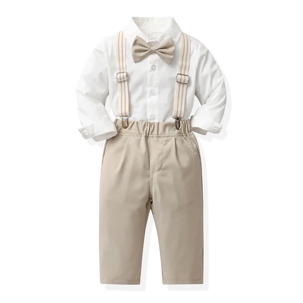 

Classic Shirt Suspender Pants Bow tie Set Children's Clothing Sets For Children Baby Boy Clothes Wedding Best Companion