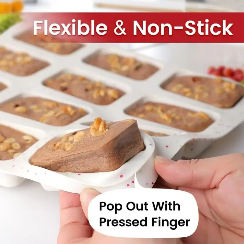 Multipurpose Silicone Muffins Tray Oven Safe To 230℃ Safe Flexible Design For Baking Cakes Brownies Chocolate Mousses Y4QC