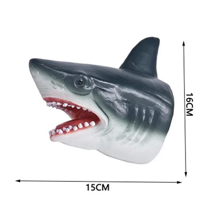 Kawaii Shark Hand Puppet Prank Simulation Animals Model Head Gloves Toys Adult Kids Toy Halloween Jokes Gifts April Fool's Day